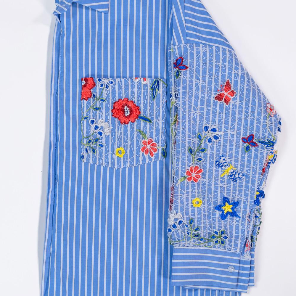 Camicia con ricamo floreale - Made in Italy - immagine 5