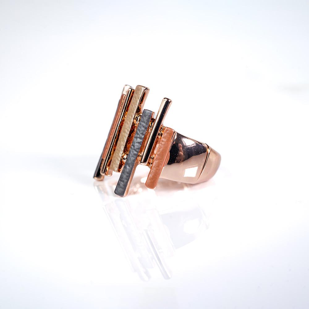 Anello a fascia elasticizzato KLK multi barrette - immagine 2