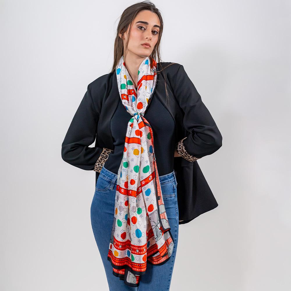 Foulard Grande Multicolo Viscosa Seta