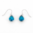 Orecchini a monachella KLK in argento 925 con goccia blu