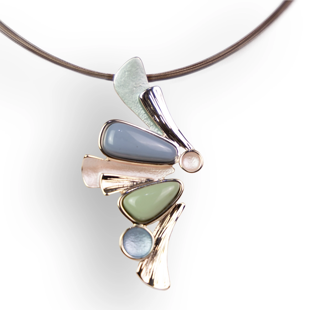 Collana girocollo KLK con pendente a forma di ventaglio - immagine 2